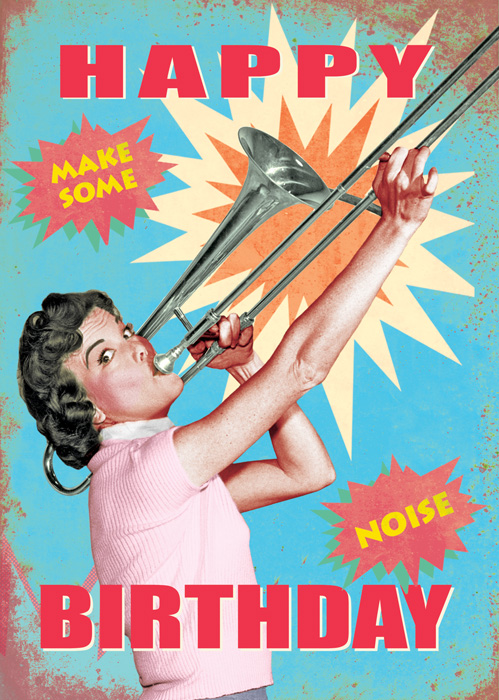 Happy Birthday Make Some Noise Greeting Card by Max Hernn